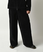 many men many mind Denim flocked, PU processed denim pants (BLK) M2528022