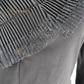 社交ダンス 衣装 トップス ブラウス ブラック系 チャコットロイヤルダンス Chacott ROYAL DANCE 日本製 黒 フリル 上品 練習 レッスン 伸縮 ストレッチ 長袖 かわいい 華やか レース ダンス衣装 イベント ステージ パーティー