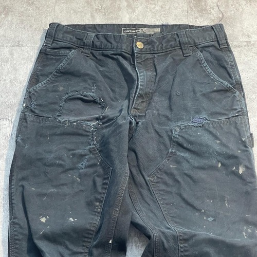 20s ブラック ダブルニー Carhartt 103334BLK 32×32 詳細写真4