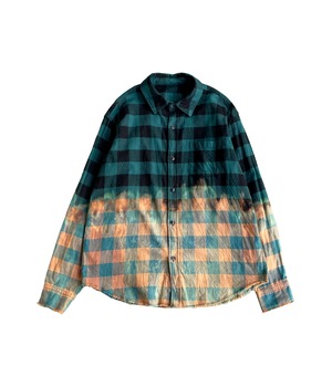 Remake bleach check flannel shirt -Ska/VANDALISM-