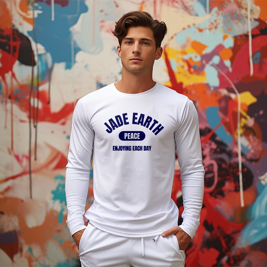 5.6oz カレッジロゴタイプ ロングTシャツ | JADE EARTH