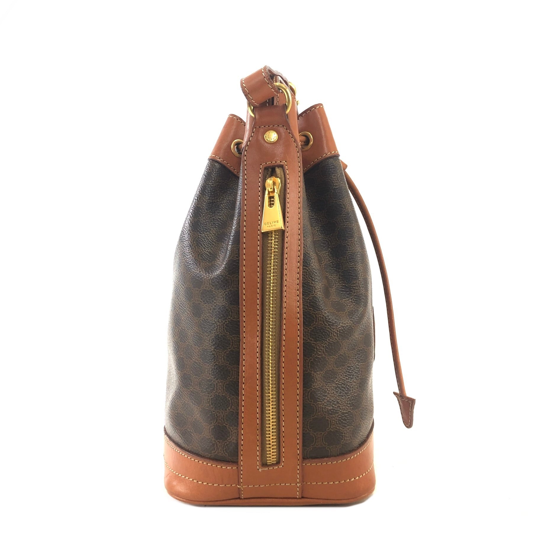 CELINE セリーヌ マカダム ブラゾン型押し 巾着 ショルダー CELINE セリーヌ マカダム ブラゾン型押し 巾着 ショルダー