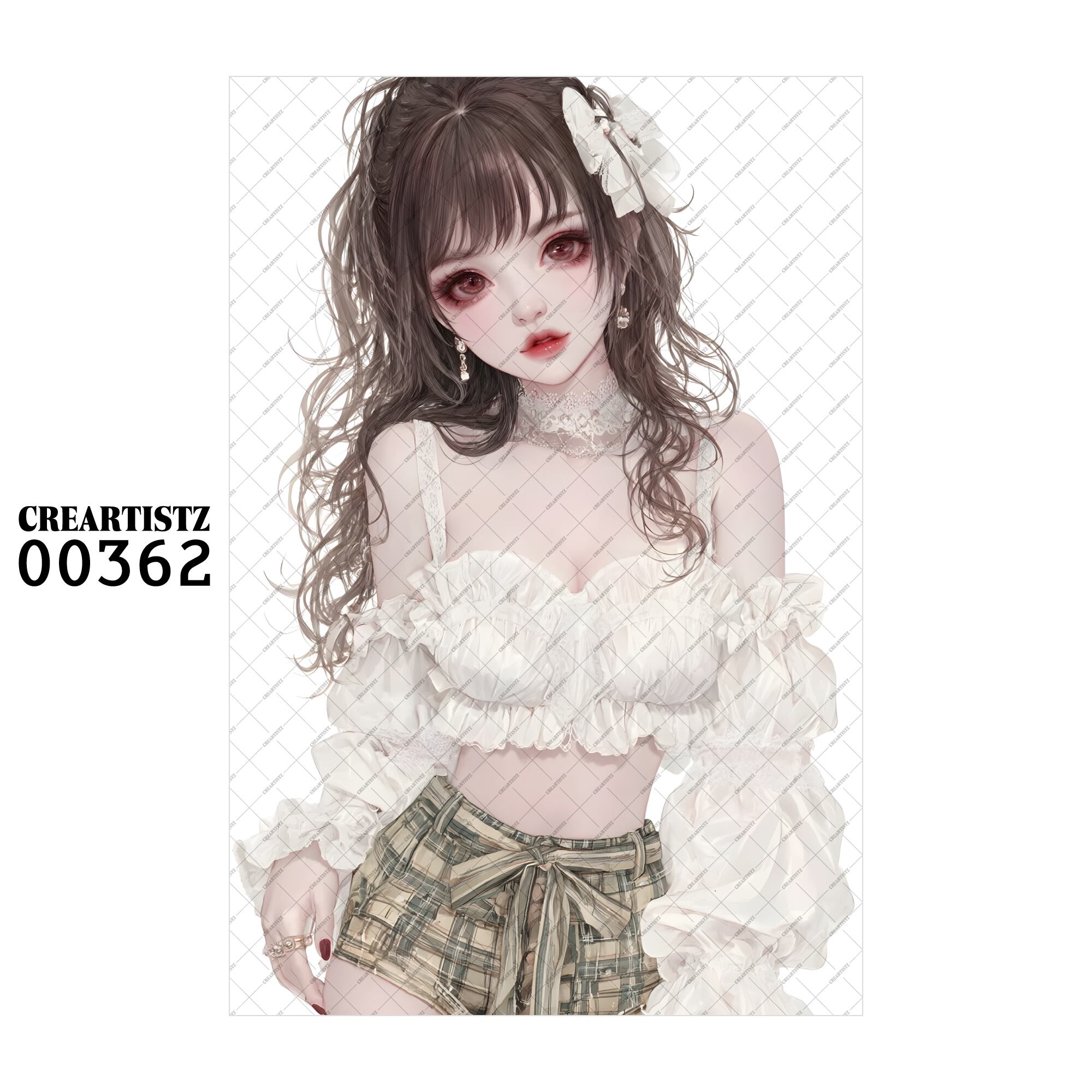 00362 ガール キュート オリジナル ペーパー/ステッカー 4枚セット CREARTISTZ