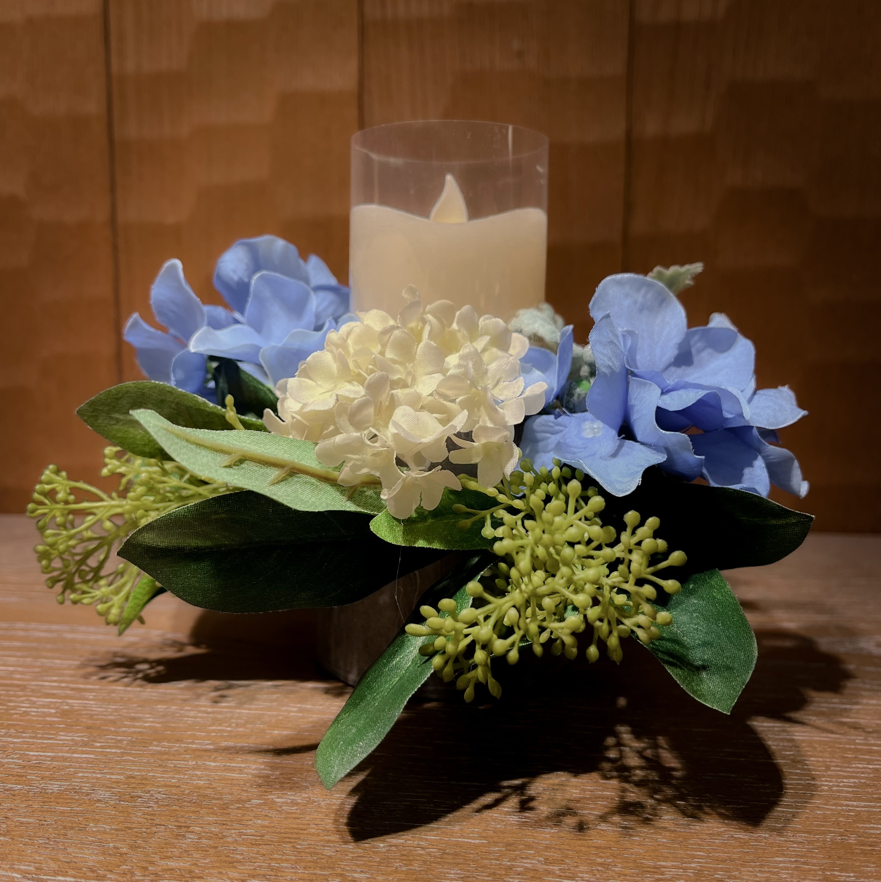 【New!!】【'24夏】Candle Holder Hydrangea with LED Candle　紫陽花キャンドルホルダー(LEDキャンドル付)