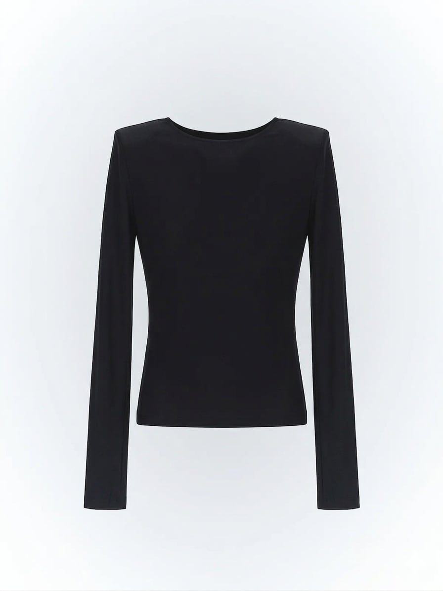 【yuunaichikawa】Shoulder pad long sleeve top