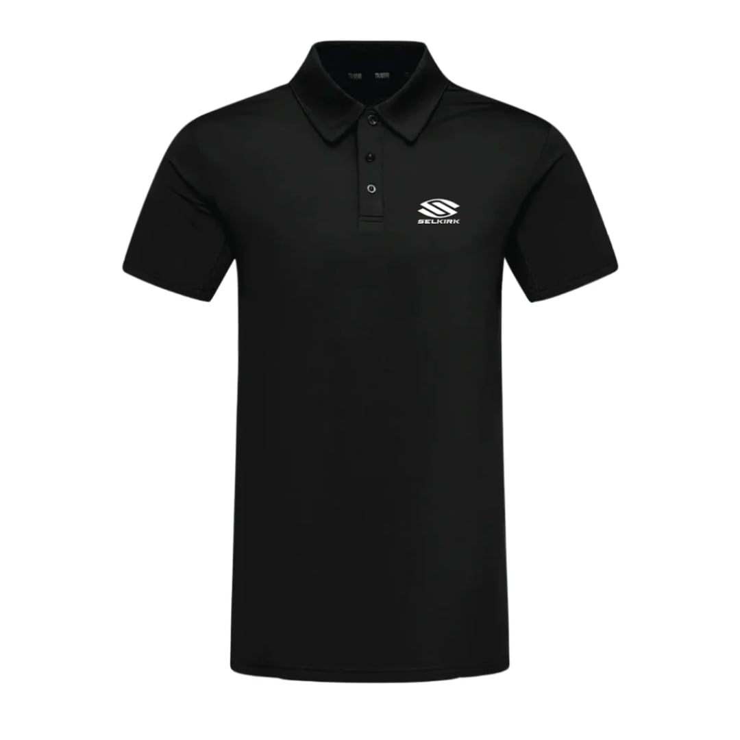 Selkirk TruWear Men's Crest Lifestyle Performance Polo 2.0 Black ピックルボールウェア