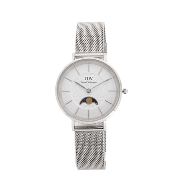 ダニエルウェリントン DANIEL WELLINGTON  Petite Lune Sterling 32mm Silver White DW00100772 腕時計 レディース ホワイト クオーツ ムーンフェイズ