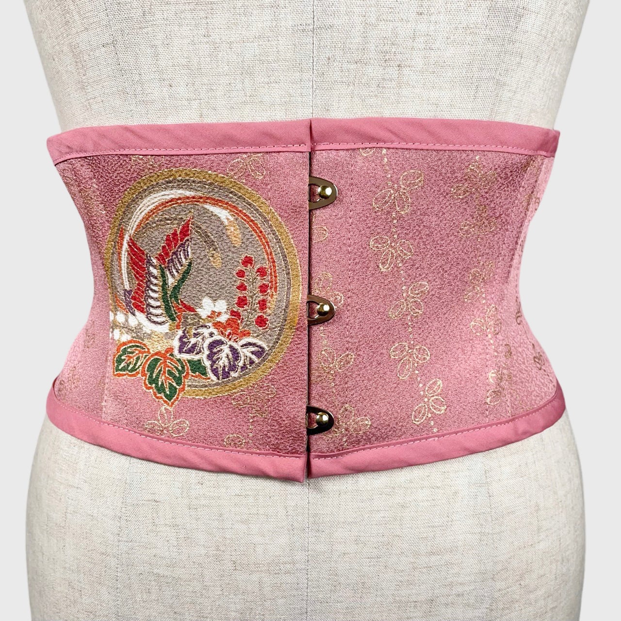 着物コルセット（鳳凰紋・振袖より制作）Kimono Corset (Phoenix 