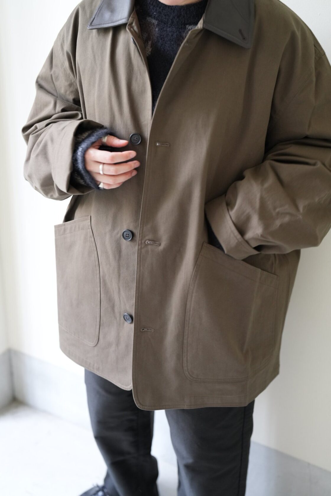 Cristaseya OVERSIZED BLOUSON WITH LEATHER COLLAR | Pay ID