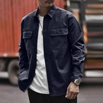 Long Sleeve Flap Pocket Work Shirt ◇5color H0754