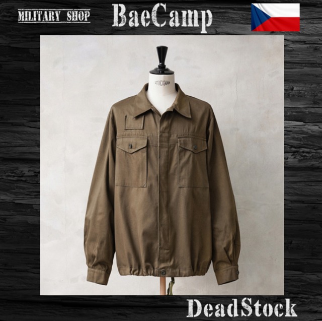 【DEADSTOCK】 チェコ軍 フライフロント ワークシャツ ブラック染め