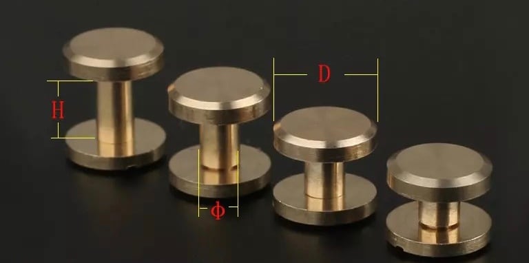 8mm 真鍮シカゴスクリュー 20個セット 真鍮パーツ 真鍮ネジ フラット
