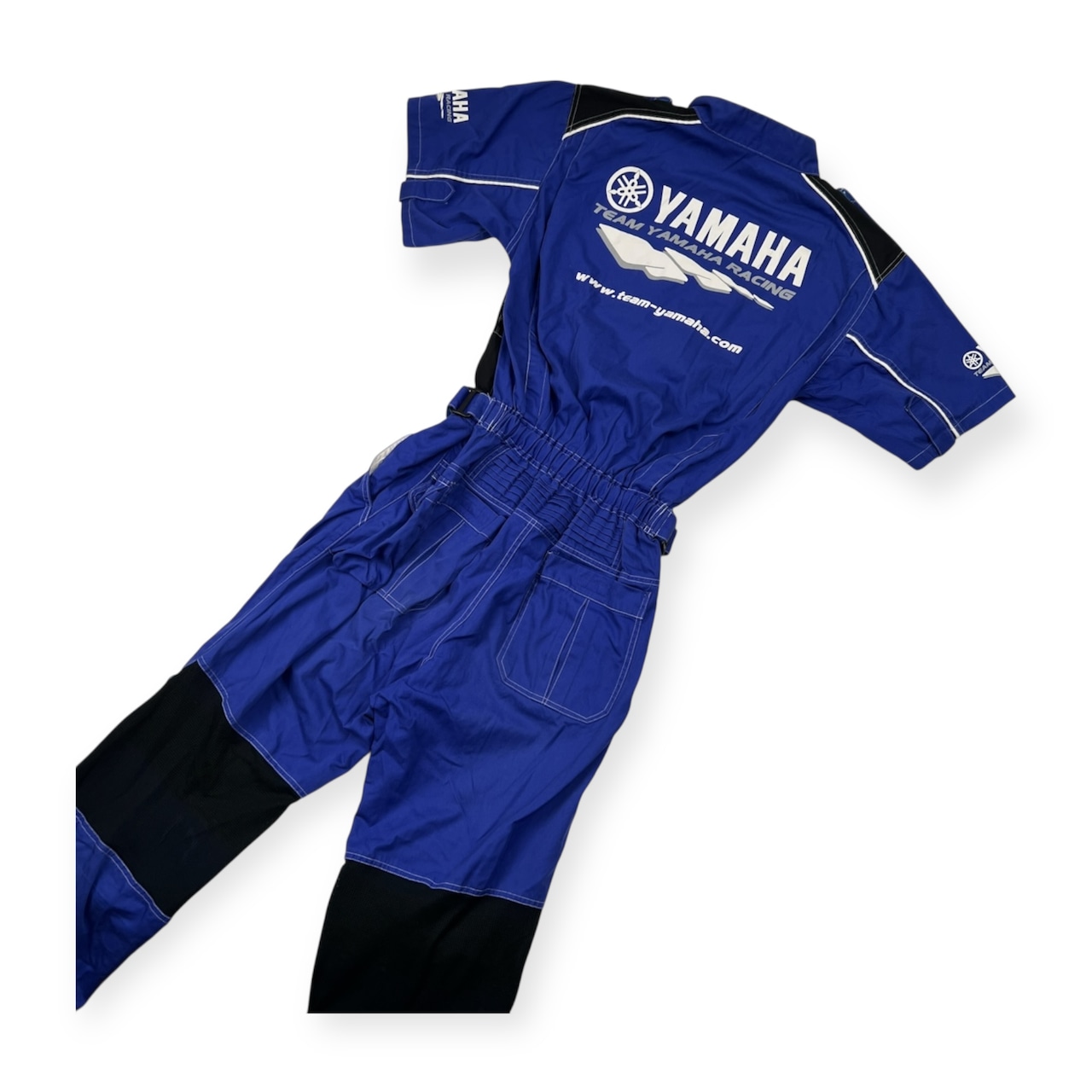 希少 レア YAMAHA ヤマハ TEAM YAMAHA RACING つなぎ メカニック スーツ 作業服 ツナギ L /ブルー/ビンテージ/レーシング/半袖