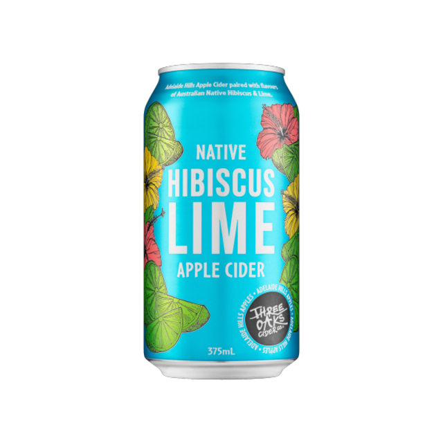 スリー・オークス・シードル・ネイティブ・ハイビスカス・ライム　375ml缶　Three Oaks Native Hibiscus Lime Apple Cider 375ml Can