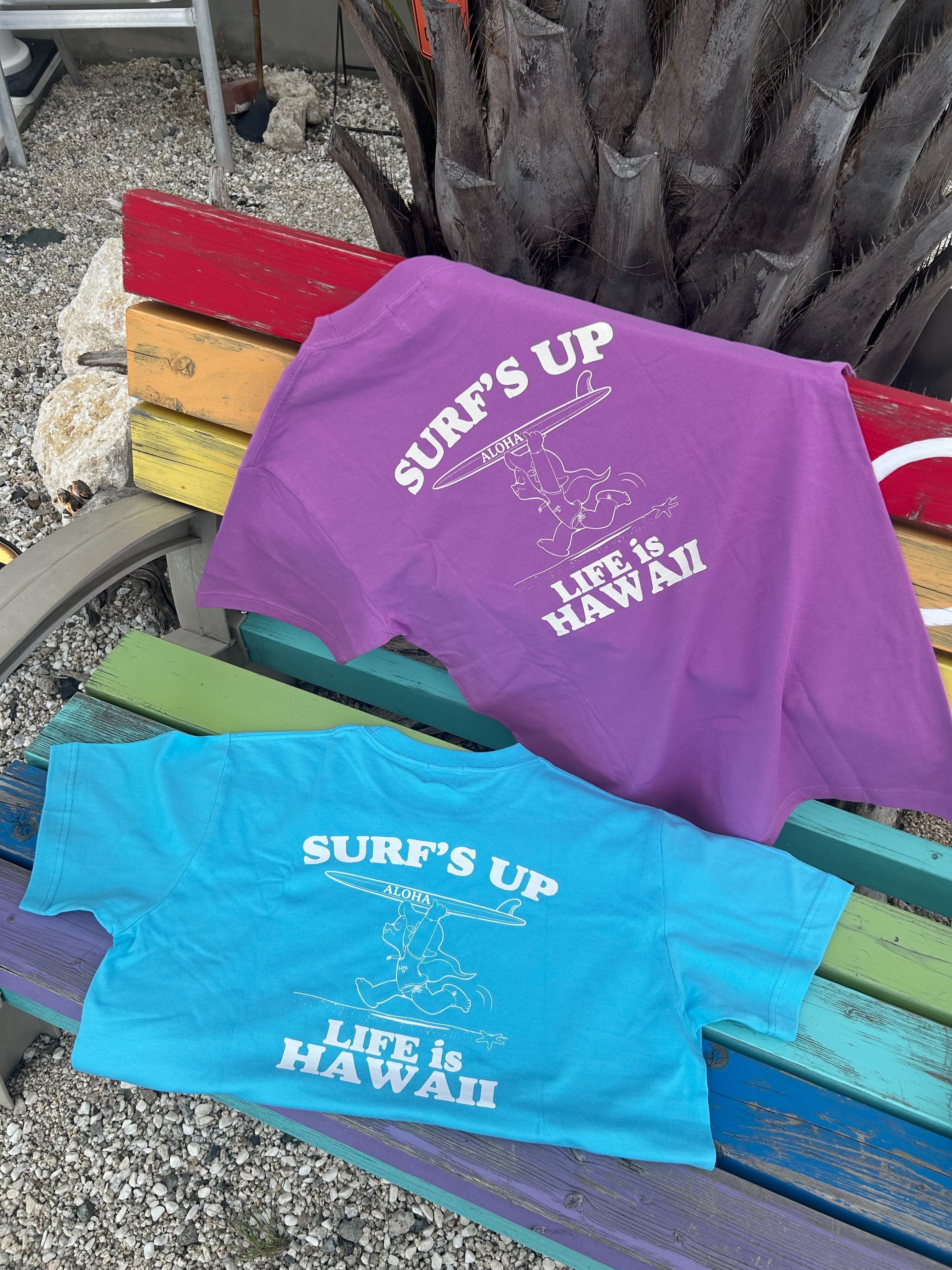 LIFE is × MAPUAコラボsurf's up半袖Tシャツ¥6,500+tax