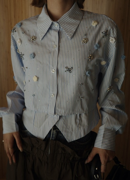 【 予約商品 】レイヤードブローチシャツ