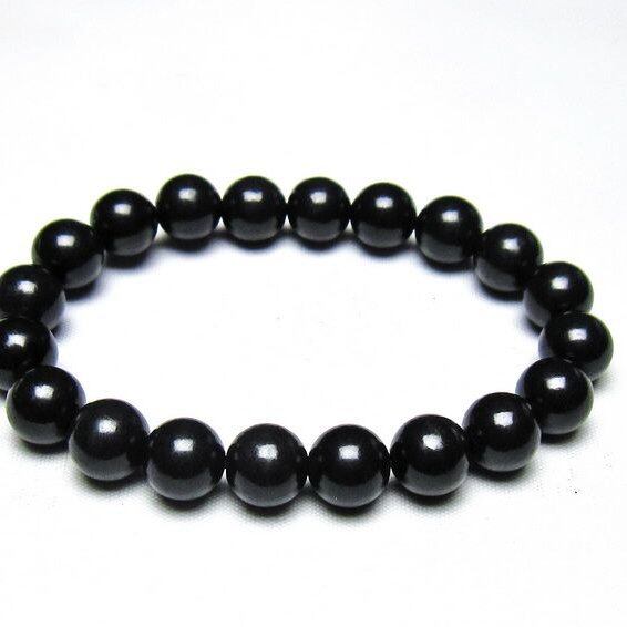 シュンガイト ブレスレット 10mm 一点物 メール便可 111-49711
