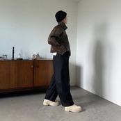 フェイクレザー3wayショートBZ/ブラウン