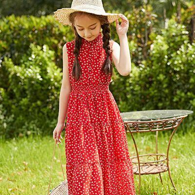 1 160cm ドット柄 プチハイネック ウエスト マーク 赤 Iライン フレア シフォン ロング丈 ワンピース 19s S ノースリーブ 夏服 韓国 子供服 女の子 ガールズ キッズ P214 A Dear Child 1 160cm ドット柄 プチハイネック ウエスト マーク 赤 Iライン フレア シフォン ロング丈 ワンピース 19s S ノースリーブ 夏服 韓国 子供服 女の子 ガールズ キッズ P214 A Dear Child