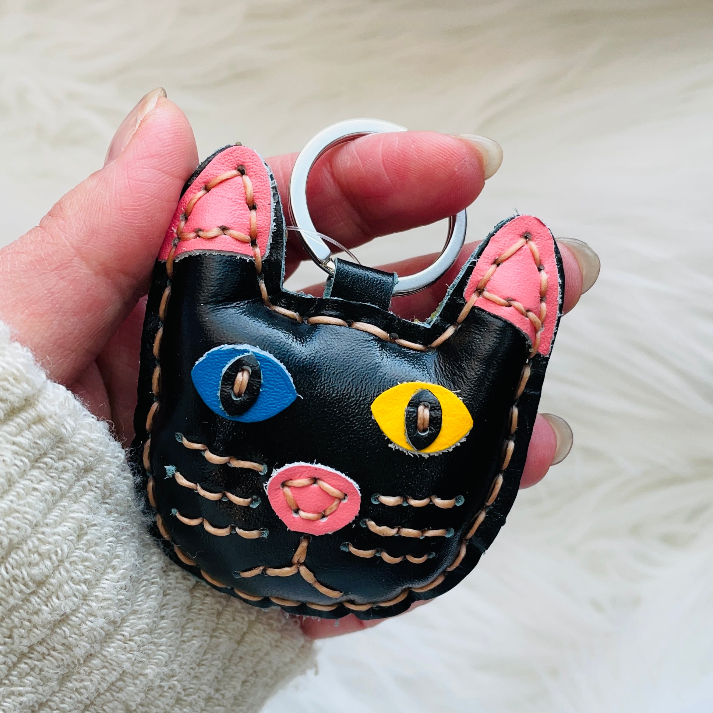 ねこキーホルダー｜レザーkeyホルダー Neko | 猫 ねこ柄 猫雑貨 ねこ