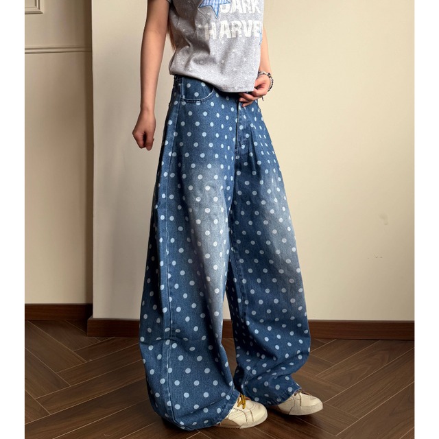 dot curve wide denim　ドットカーブワイドデニム　J1820