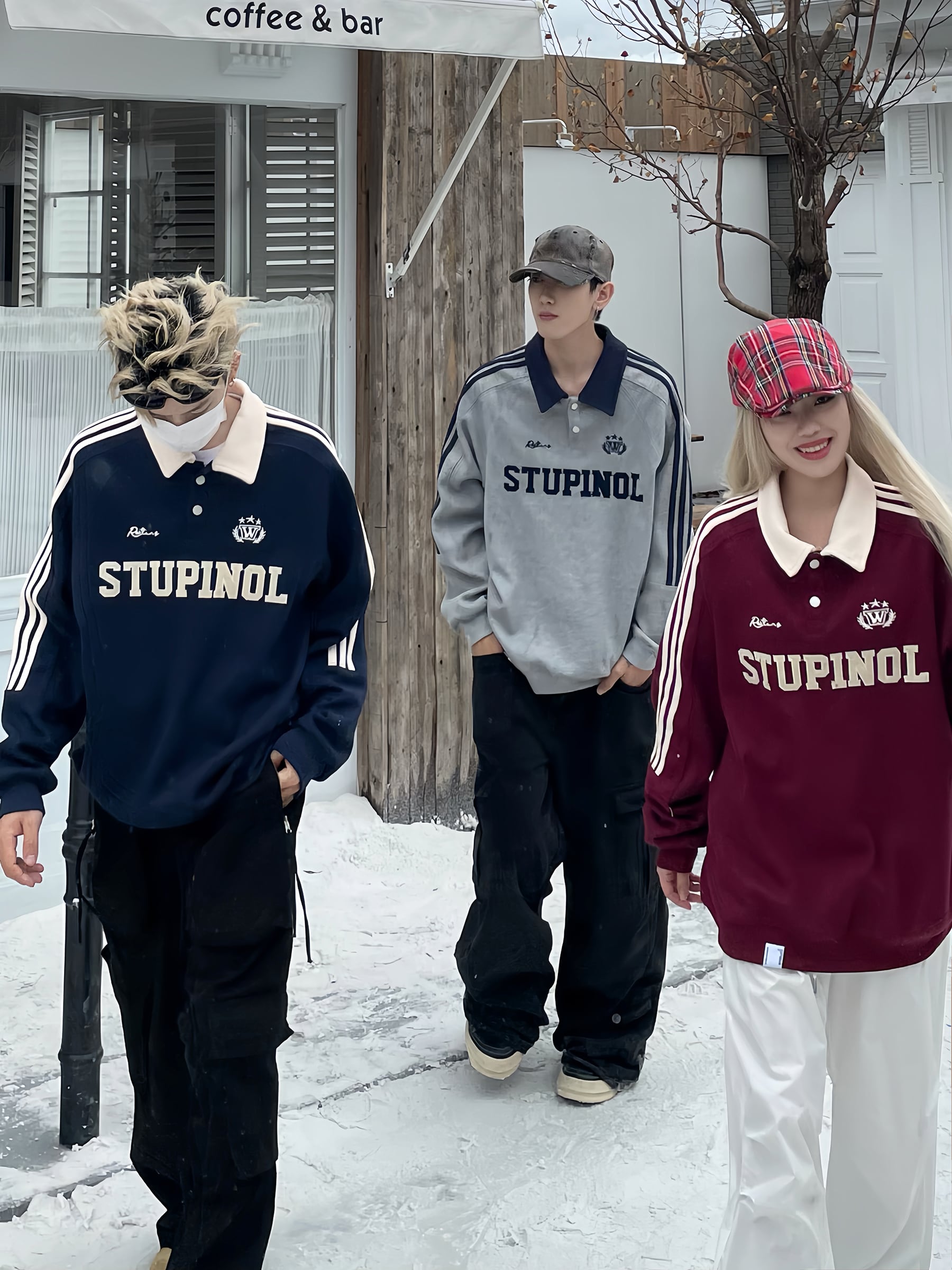 ヴィンテージバイカラースウェット bt1951【韓国メンズファッション  