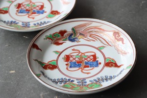 九谷焼 色絵 鳳凰桐文 中皿 五寸/Kutani medium size plate