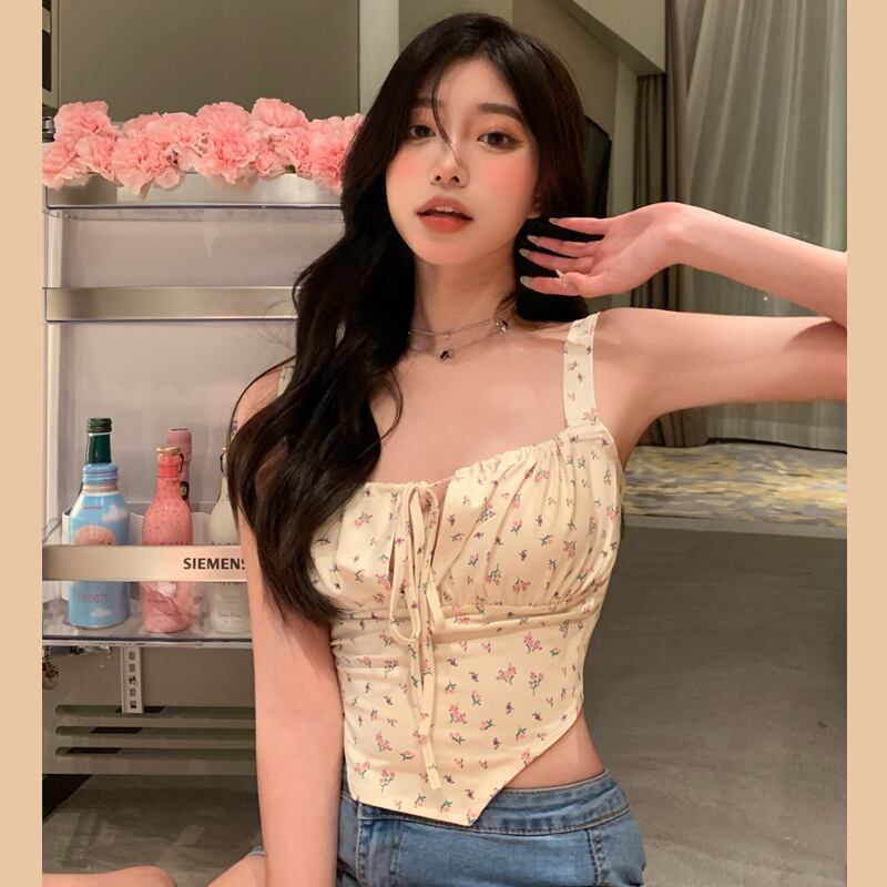 フローラルサマーショートトップス 夏物 花柄 試着室72446500625