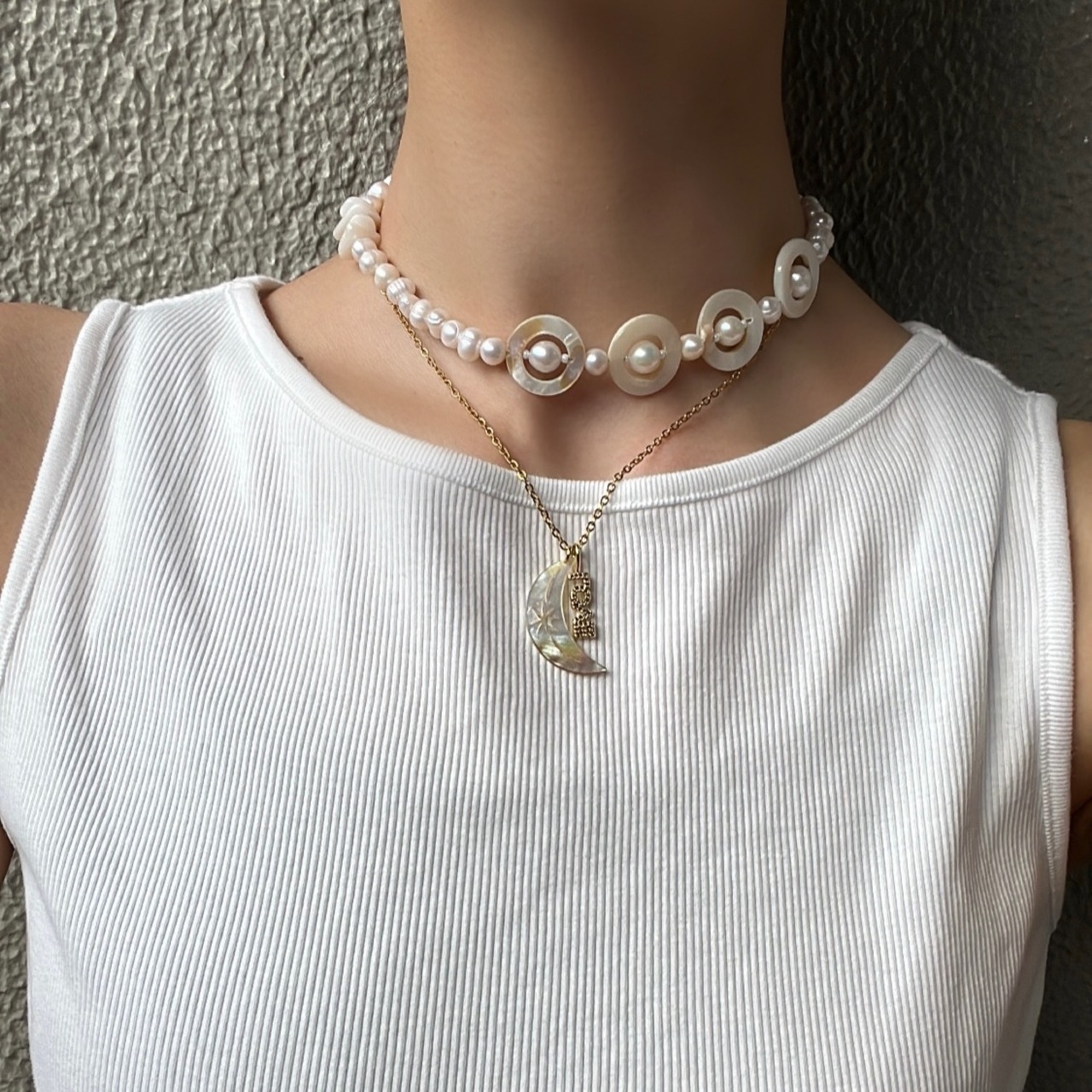 シェル 三日月ネックレス［GSN102］