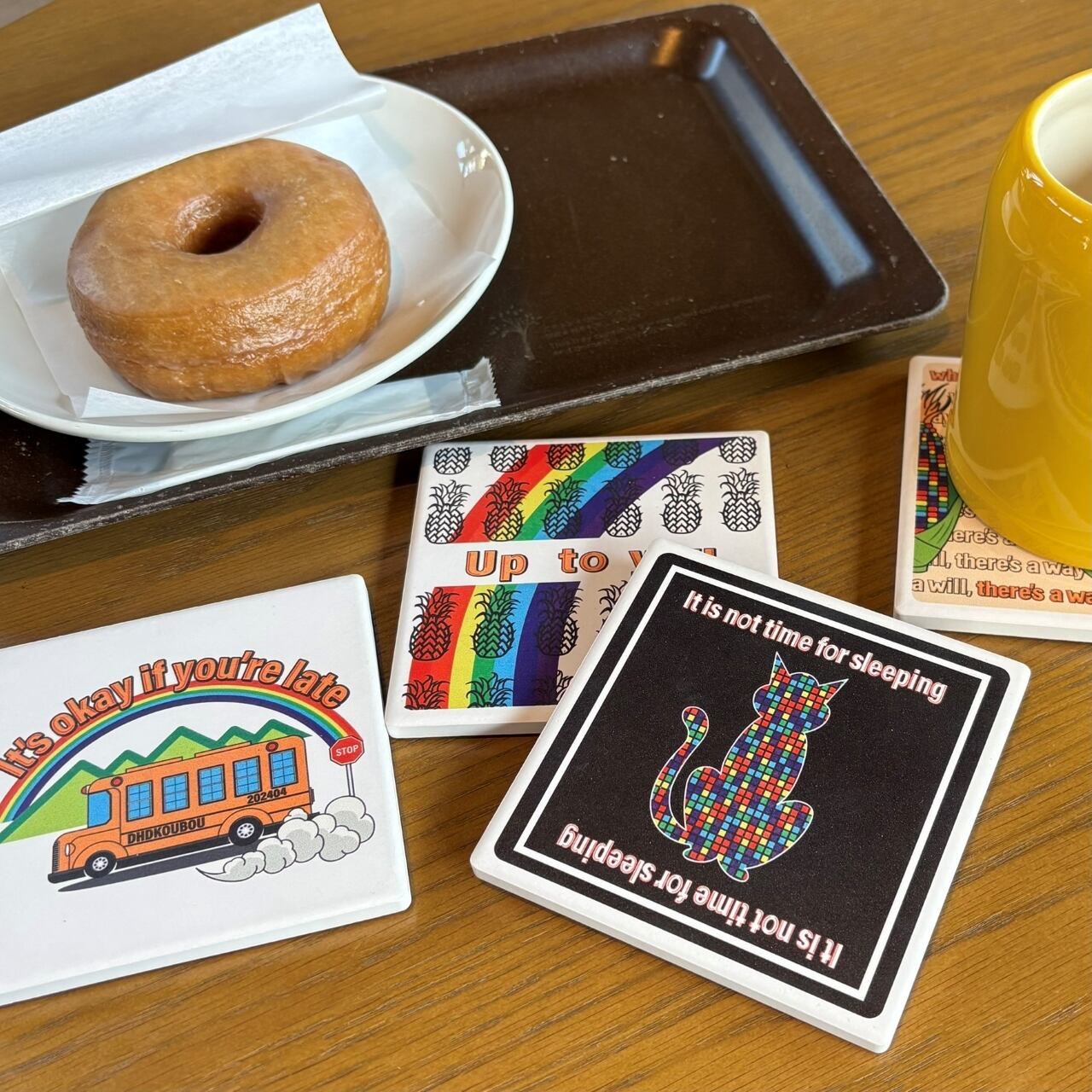 DHD(M)028【白雲石吸水コースター　とうもろこし】