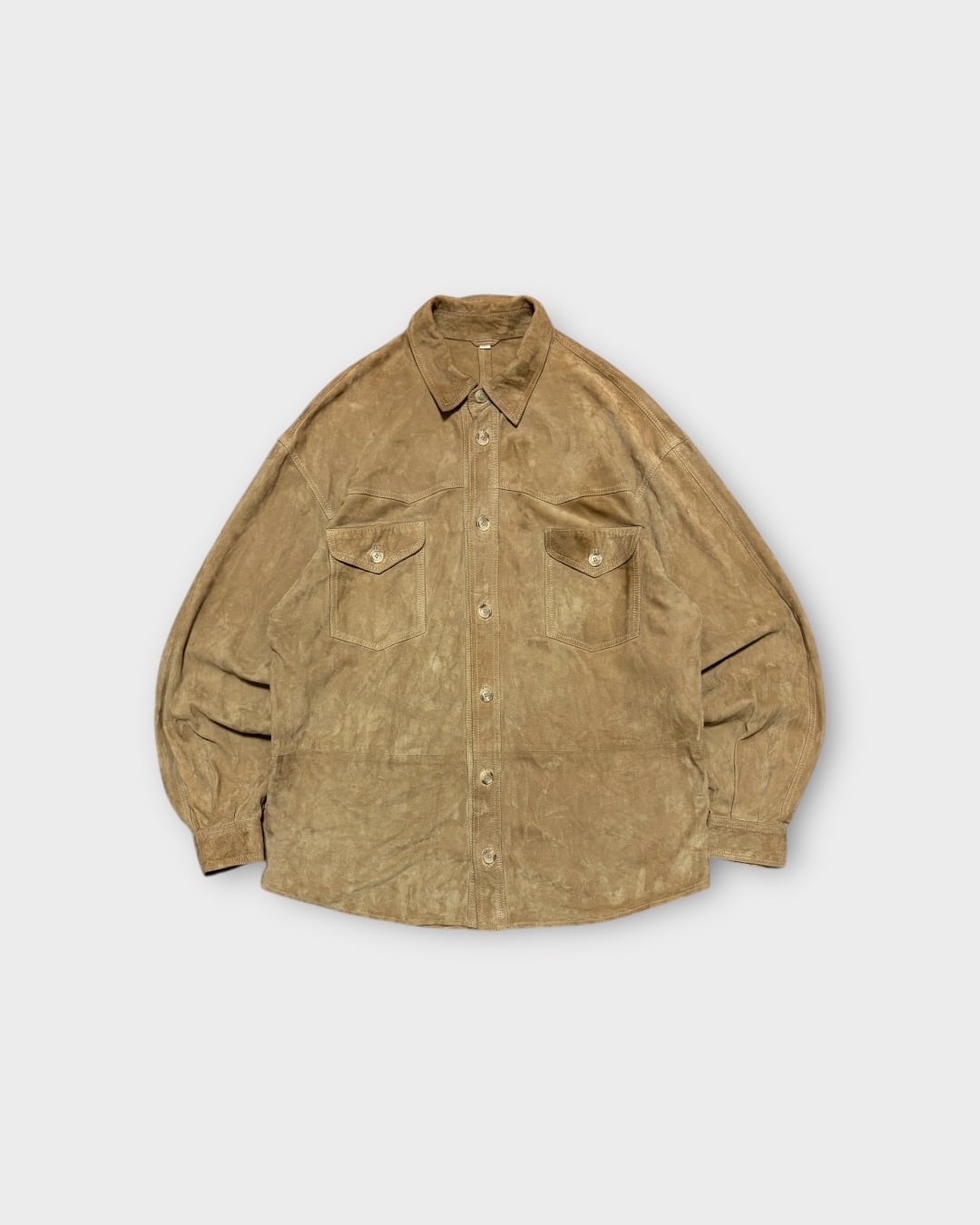 【Used】Suede Leather Shirt Jacket