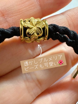 【3color】Plumeria Shell hair accessory Hawaiian jewelry(ハワイアンジュエリー3連マザーオブパールプルメリアヘアゴム)