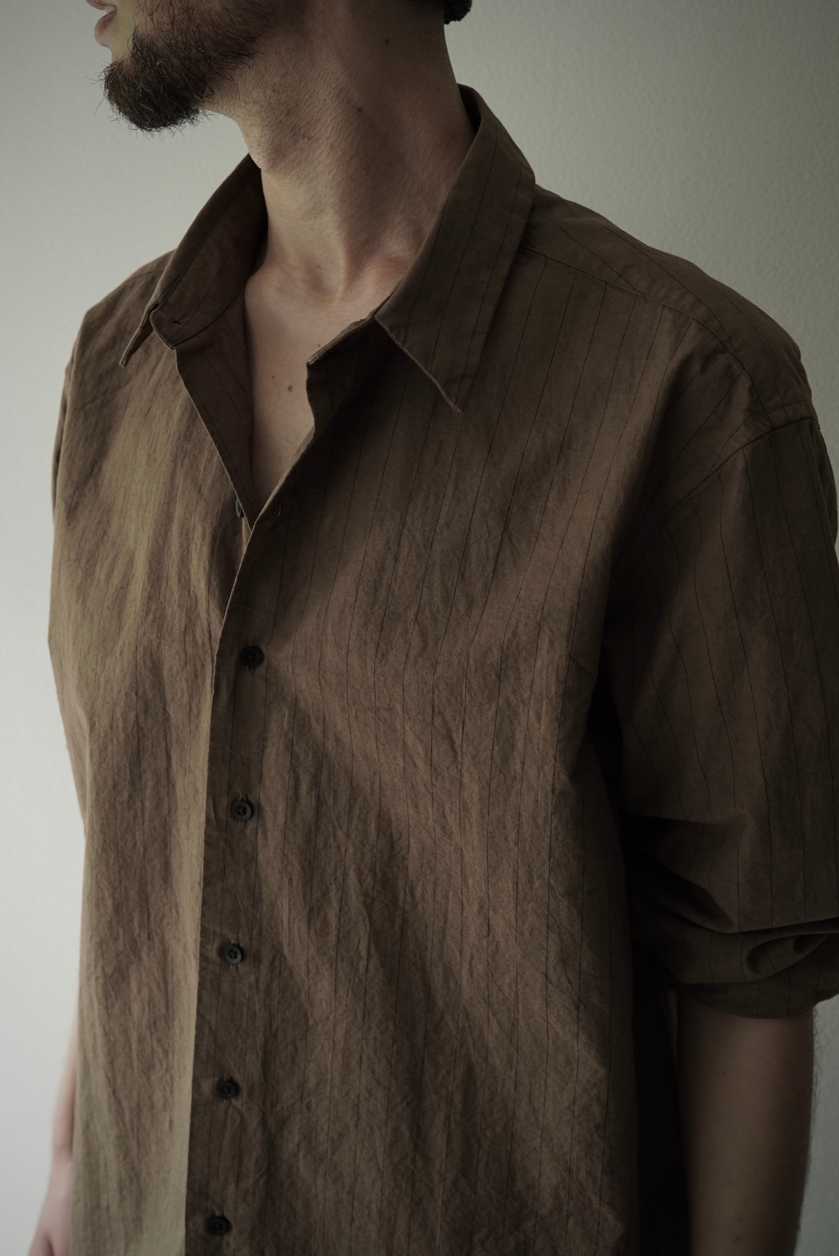 Cotton/Linen Stripe / The Shirts（柿渋染） | C O L I N A