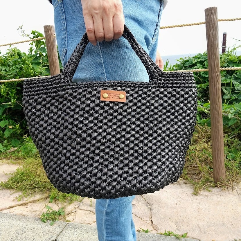 帆布とレザーのトートバッグ 底板付き アイスグレー×フェイクレザー