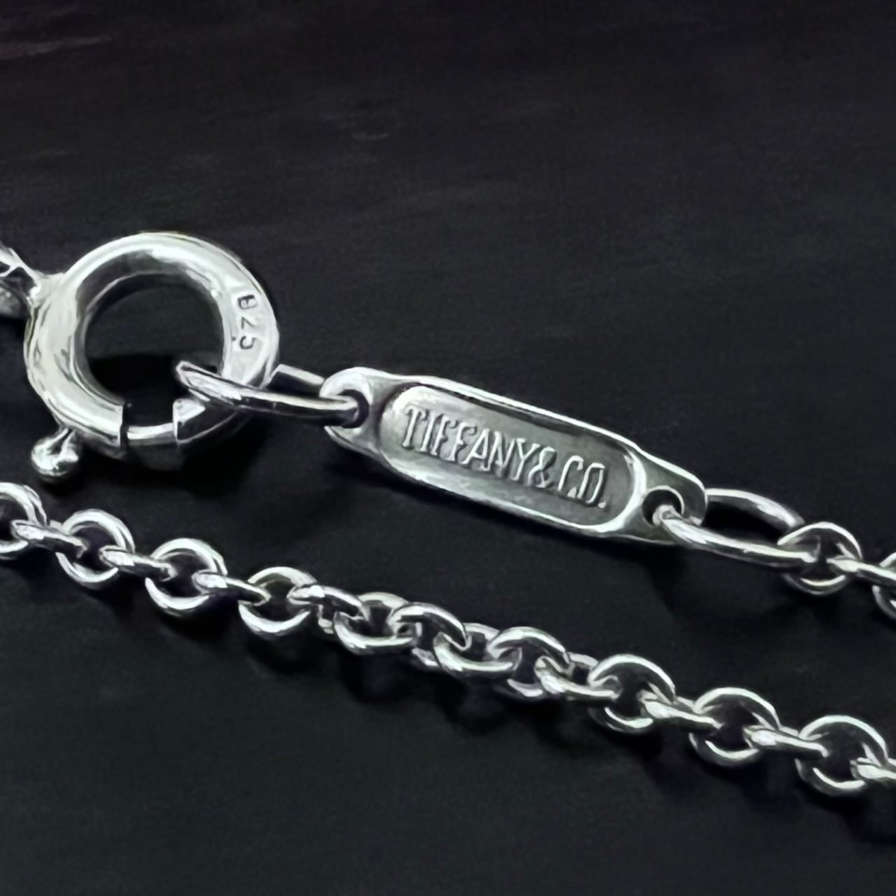 OLD TIFFANY & CO. Peace Sign Charm Necklace Sterling Silver