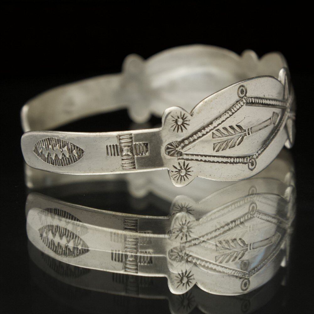 Navajo Vintage Swastika Bangle [Navajo ~ 1930s] [Arrow Swastica
