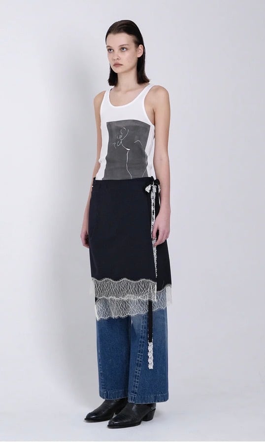 TANAKA ラップスカート　ネイビー TANAKA】WRAP SKIRT-NAVY | idealclasse