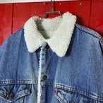 80s〜90s USA製　Levi’s ボアデニムジャケット　ミドル丈　ブルー　L リーバイス