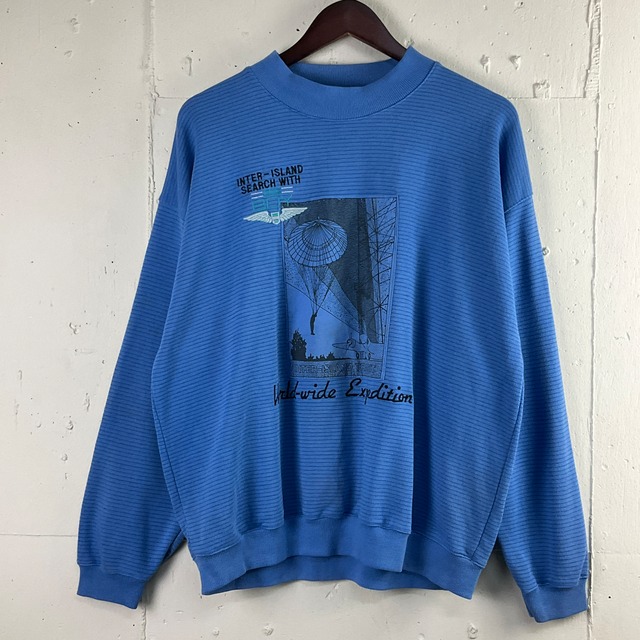 80年代 80s BUGLE BOY ビューグルボーイ ボーダー 刺繍ロゴ スウェット 