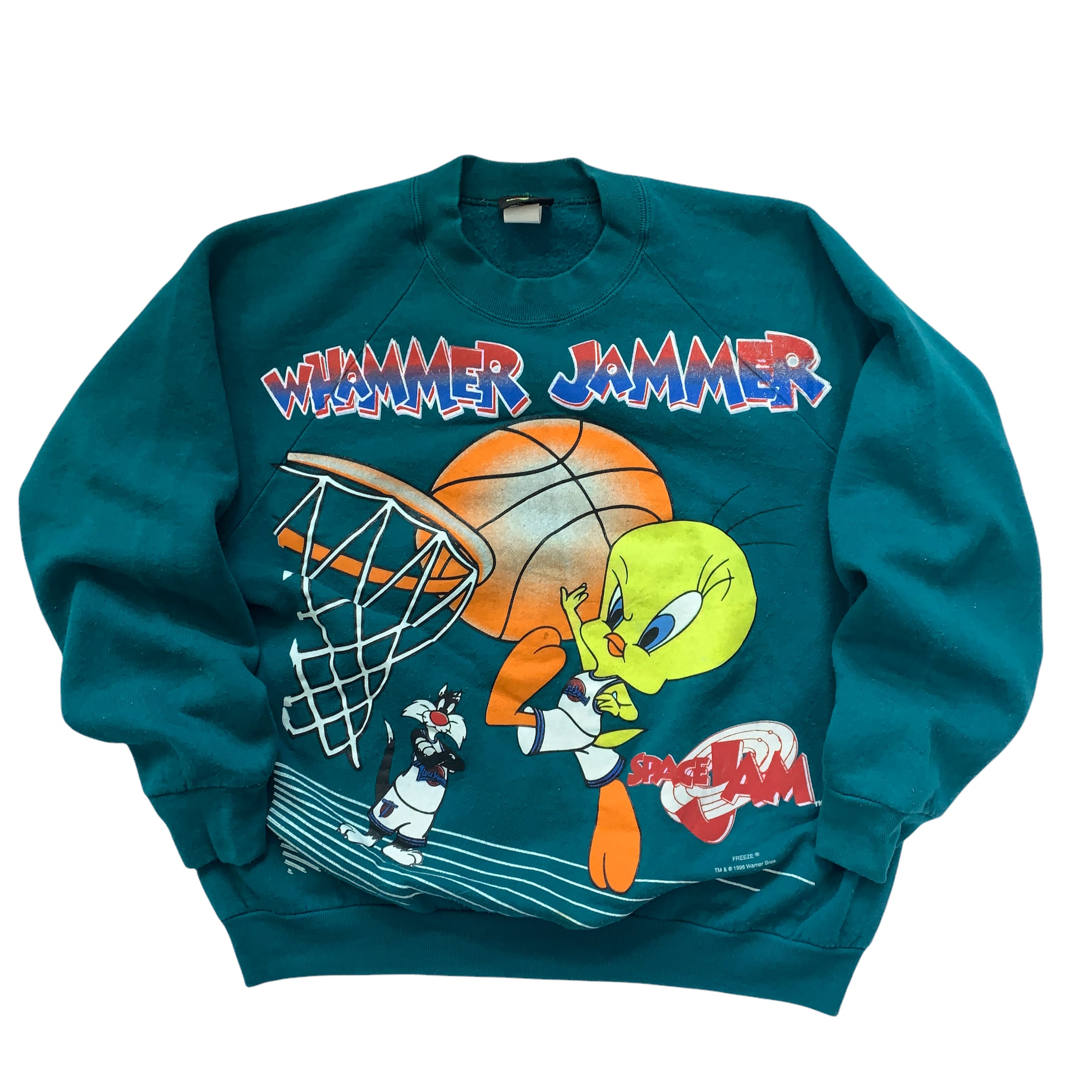 90's~ SPACE JAM キャラクタープリントスウェット USA製 SIZE M ...