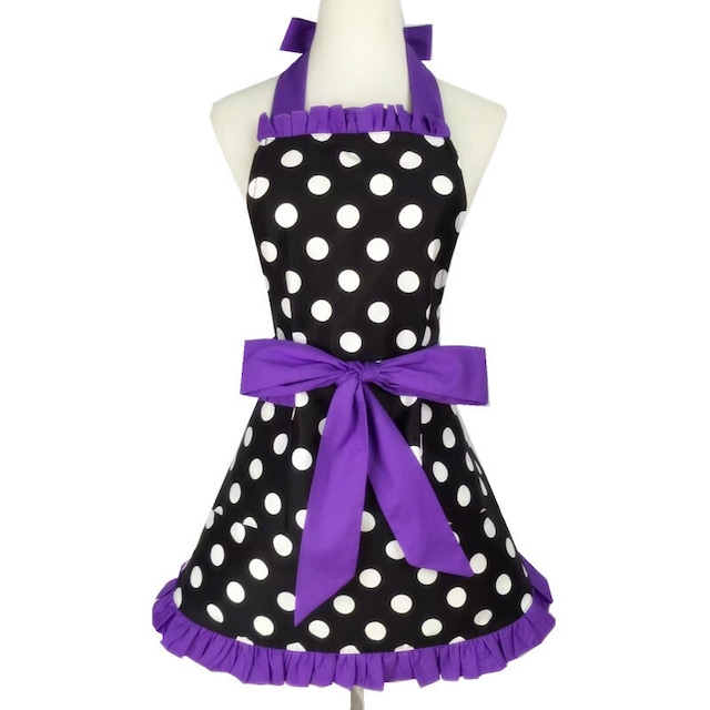 [Purple] Dot Frilled Ribbon　　F007