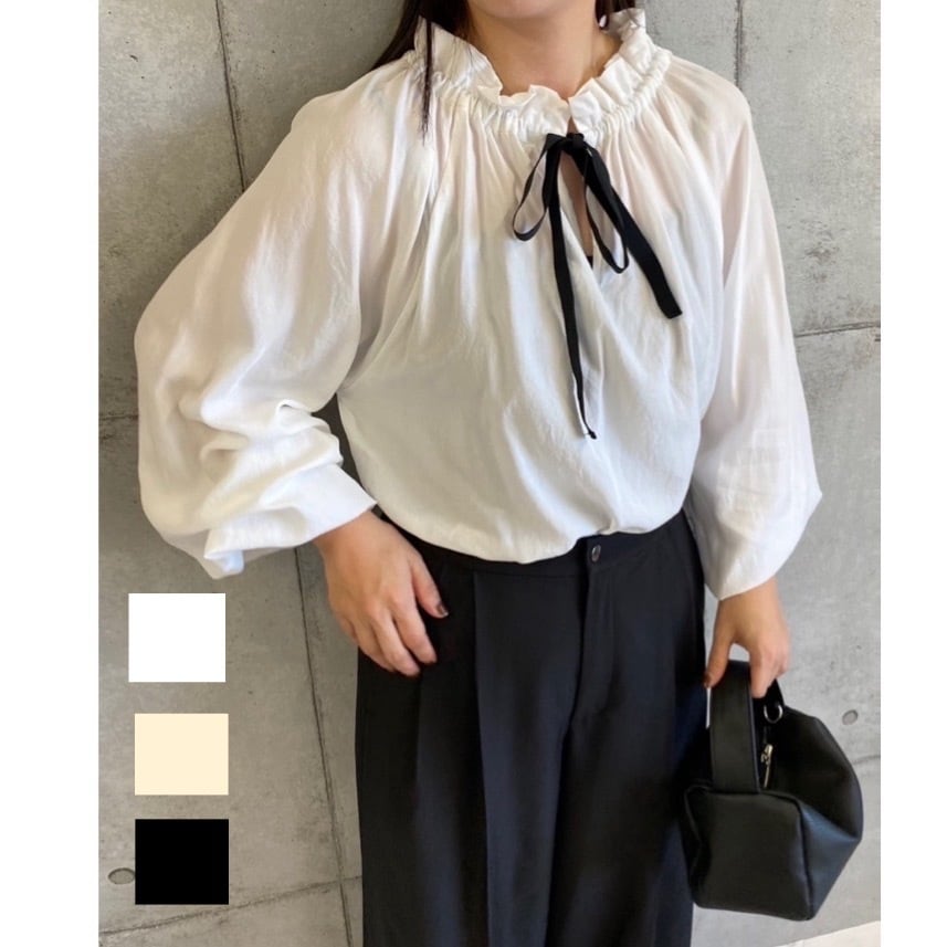 SALE!ROSIEE ロージー 衿フリルリボンブラウス R082739