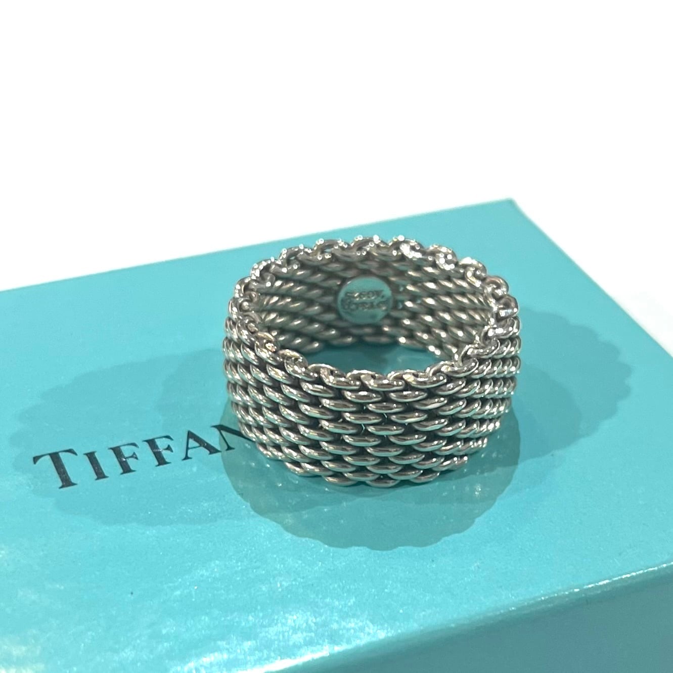 希少【TIFFANY＆CO】2449 【16.5号】ティファニーサマセットメッシュ