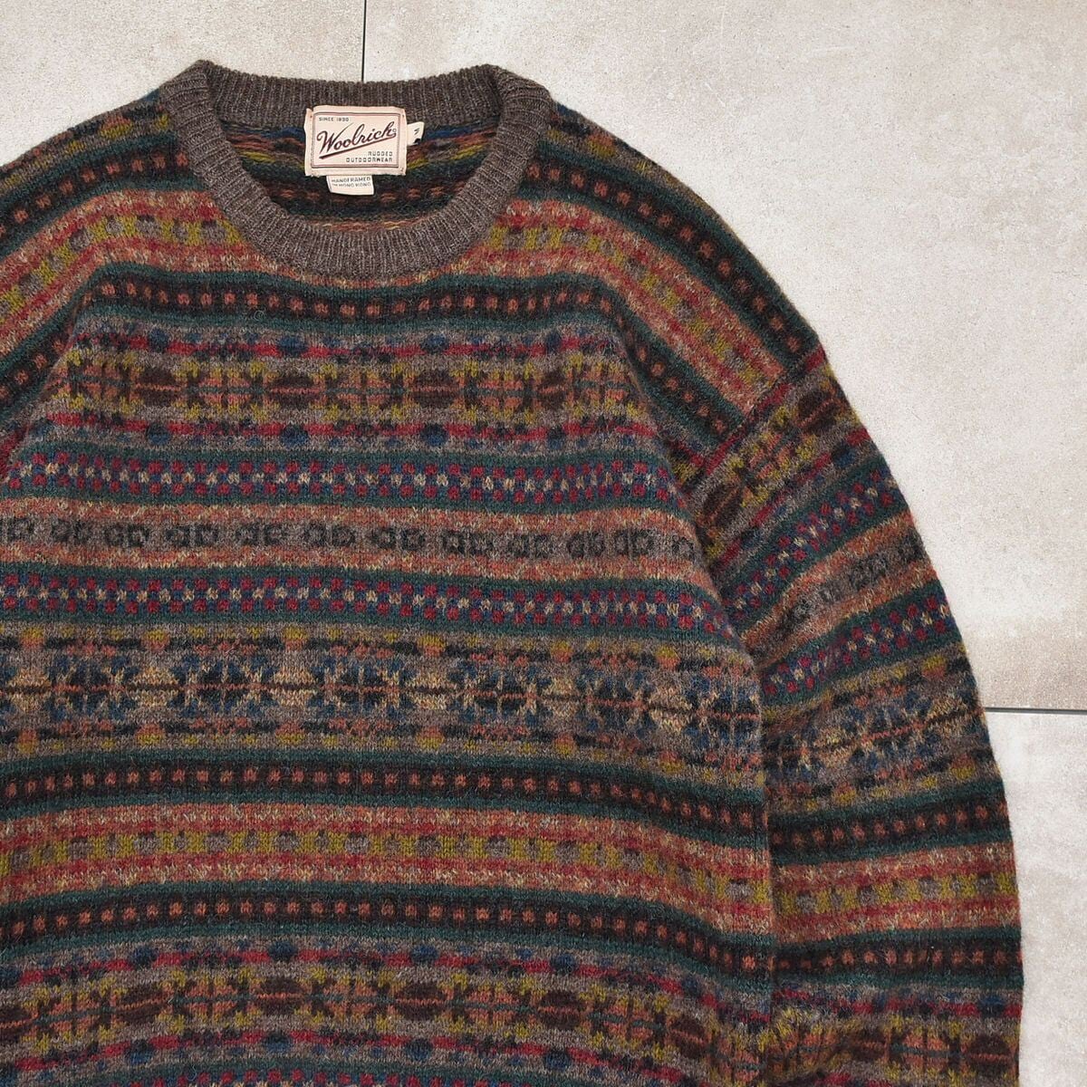 90s Woolrich fair isle pattern sweater