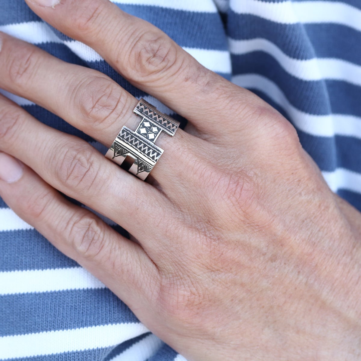 Touareg Silver Jewelry トゥアレグシルバージュエリー “H” TYPE RING