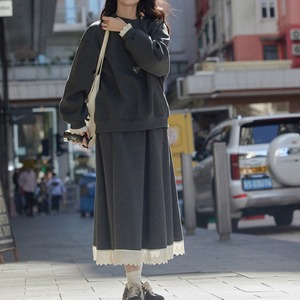 lace cuffs sweatshirt　J00217