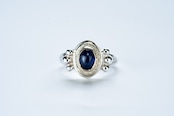 R-096 K10 Circle Native Oval Signet Ring (Sapphire)