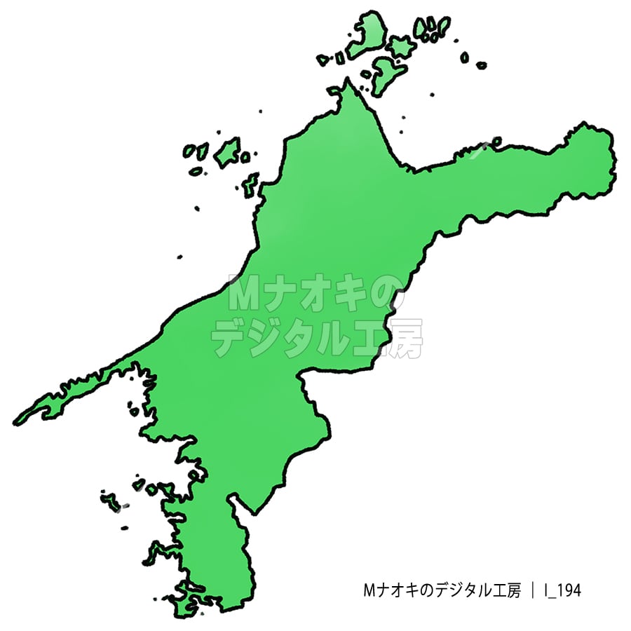 少しゆるい愛媛県地図 【I_194】　A slightly loose map of Ehime prefecture