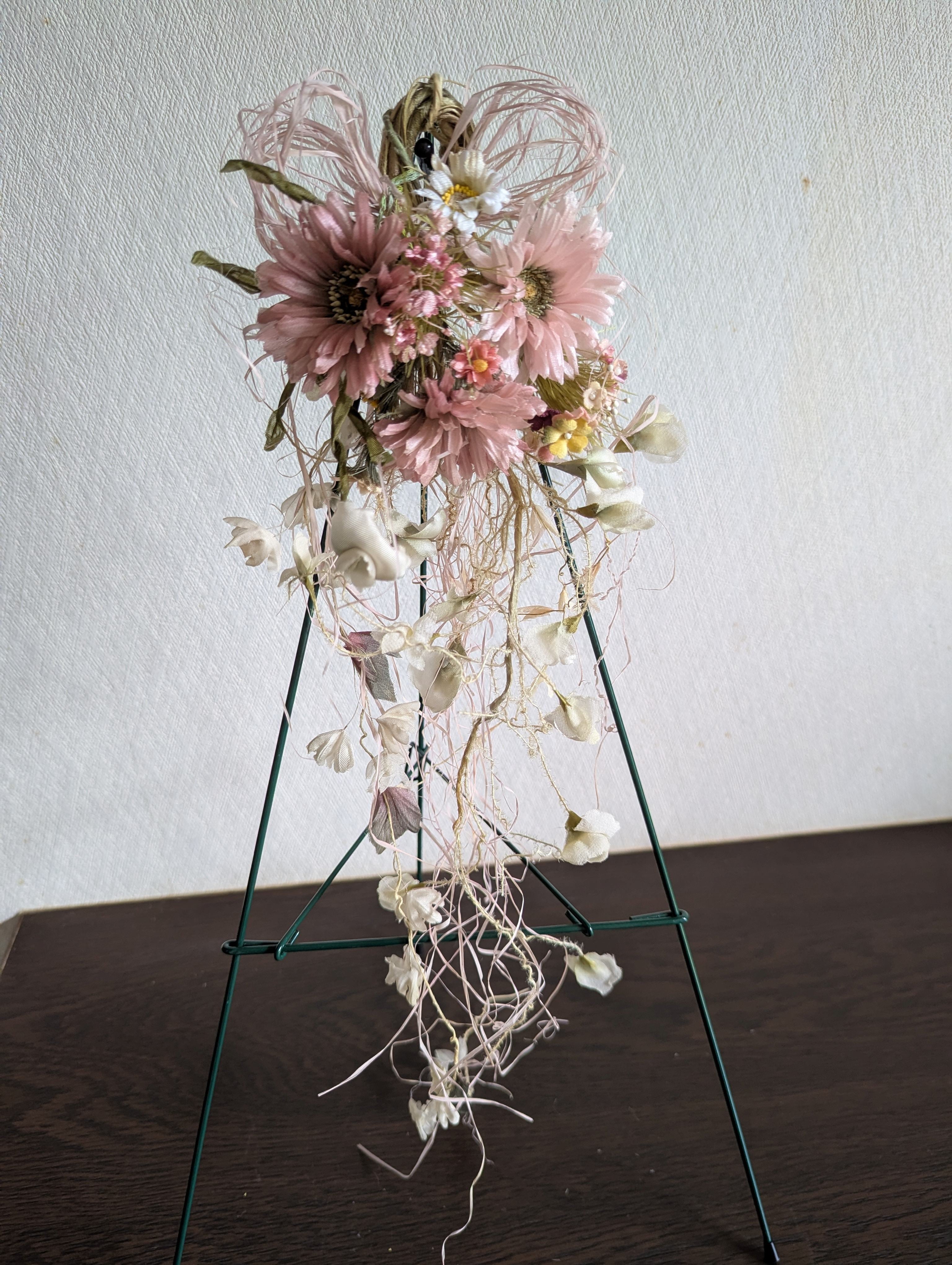布花 ピンク色のデージーリース | 癒花-Yurarika-
