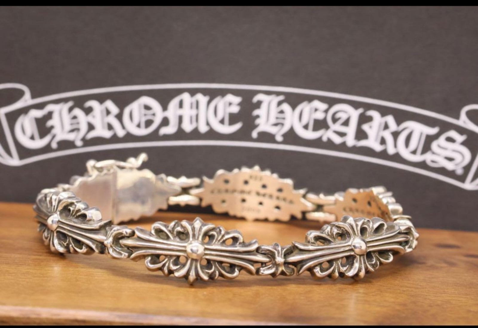 CHROME HEARTS クロムハーツ フローラルクロス リンク ブレスレット 5リンク